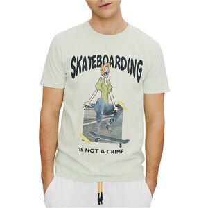 Elevenparis Mens Skateboarding Graphic T-Shirt, subtlegreen, M
